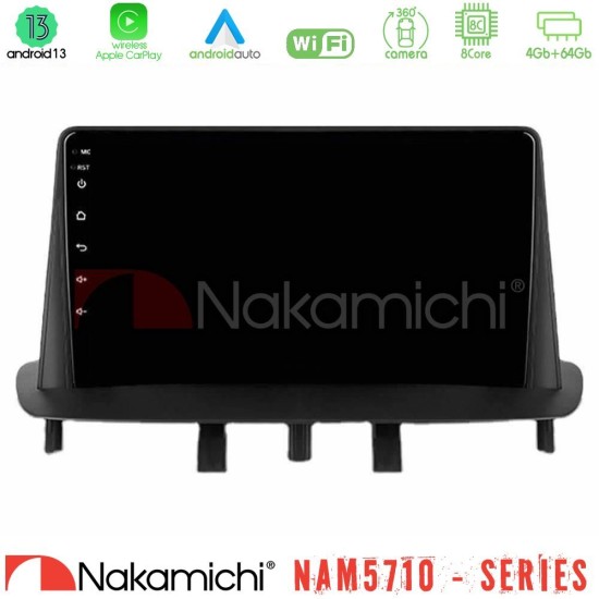 Nakamichi NAM5710 Series 8Core Android13 4+64GB  Renault Megane 3 2009-2013 Navigation Multimedia Tablet 9"