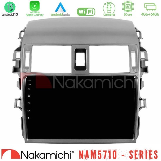 Nakamichi NAM5710 Series 8Core Android13 4+64GB  Toyota Corolla 2008-2010 Navigation Multimedia Tablet 9"