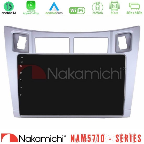 Nakamichi NAM5710 Series 8Core Android13 4+64GB  Toyota Yaris Navigation Multimedia Tablet 9" (Ασημί Χρώμα)