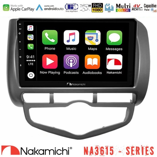 Nakamichi NA3615 Series Με Wireless Carplay & Android Auto  Honda Jazz 2002-2008 (Auto A/C) Media Station Tablet 9"