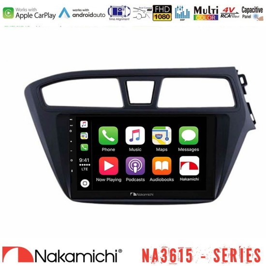 Nakamichi NA3615 Series Με Wireless Carplay & Android Auto Hyundai i20 2014-2018 RHD Media Station Tablet 9″