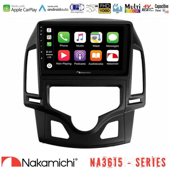 Nakamichi NA3615 Series Με Wireless Carplay & Android Auto  Hyundai i30 2007-2012 Auto A/C Media Station Tablet 9"