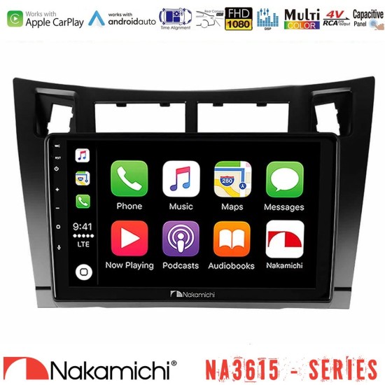 Nakamichi NA3615 Series Με Wireless Carplay & Android Auto  Toyota Yaris Media Station Tablet 9" (Μαύρο Χρώμα)