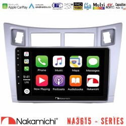Nakamichi NA3615 Series Με Wireless Carplay & Android Auto  Toyota Yaris Media Station Tablet 9" (Ασημί Χρώμα)