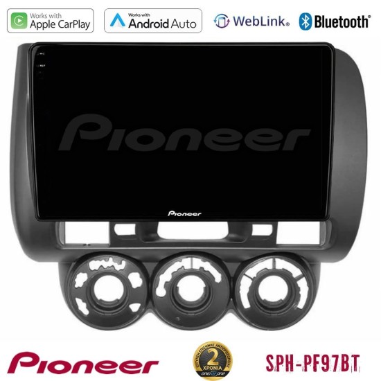 Pioneer SPH-PF97BT Series Honda Jazz (Fit) 2002-2008 (RHD) Manual A/C Multimedia Station 9" (Tablet Style) Με Carplay & Android Auto