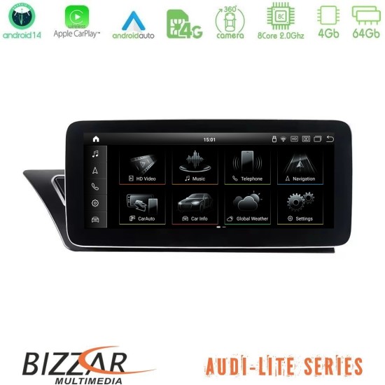 Bizzar Lite Series Audi A4/A5 (B8) 2008-2015 Android13 8Core (4+64GB) Navigation Multimedia 10.25"