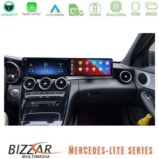 Bizzar Lite Series Dual Screen Mercedes C/GLC Class (W205/X253) NTG5 Android14 8Core (4+64GB) Navigation Multimedia 24,6"