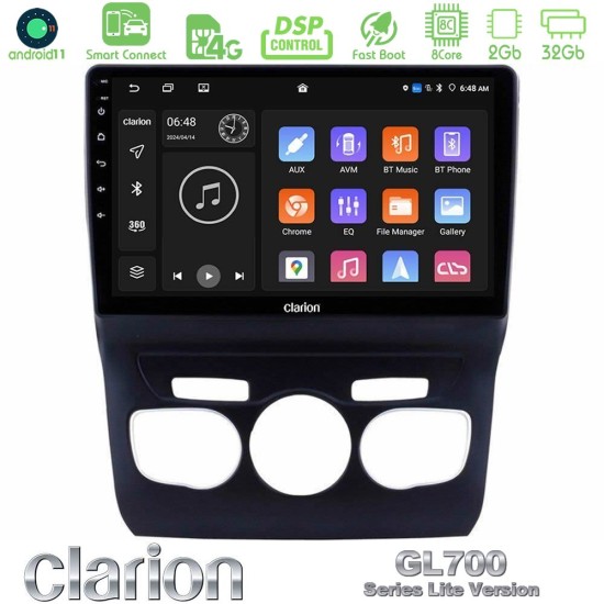 Clarion GL700 Lite Series 8Core Android ClarionOS 2+32GB Citroen C4L Navigation Multimedia Tablet 10" Με Carplay & Android Auto