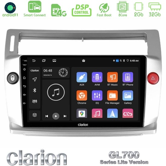 Clarion GL700 Lite Series 8Core Android ClarionOS 2+32GB Citroen C4 2004-2010 Navigation Multimedia Tablet 9" Με Carplay & Android Auto