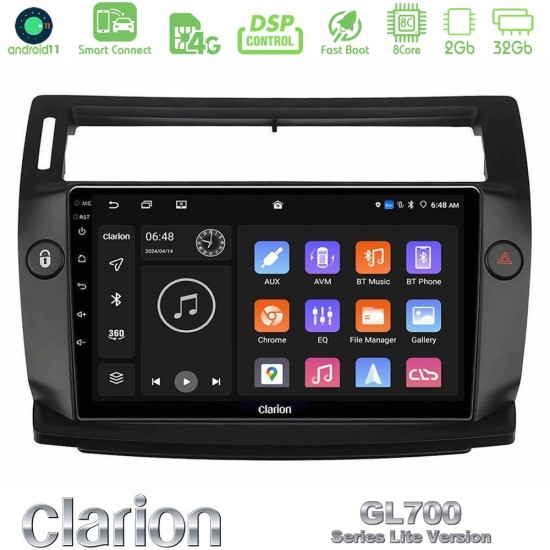 Clarion GL700 Lite Series 8Core Android ClarionOS 2+32GB Citroen C4 2004-2010 Navigation Multimedia Tablet 9" (μαύρο χρώμα) Με Carplay & Android Auto Clarion GL700 Lite Series 8Core Android ClarionOS 2+32GB Citroen C4 2004-2010 Navigation Multimedia Tablet 9" (μαύρο χρώμα) Με Carplay & Android Auto