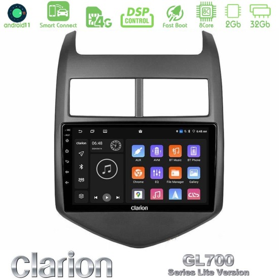 Clarion GL700 Lite Series 8Core Android ClarionOS 2+32GB Chevrolet Aveo 2011-2017 Navigation Multimedia Tablet 9" Με Carplay & Android Auto