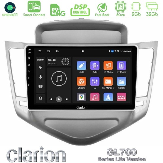 Clarion GL700 Lite Series 8Core Android ClarionOS 2+32GB Chevrolet Cruze 2009-2012 Navigation Multimedia Tablet 9" Με Carplay & Android Auto