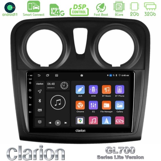 Clarion GL700 Lite Series 8Core Android ClarionOS 2+32GB Dacia Sandero 2014-2020 Navigation Multimedia Tablet 9" Με Carplay & Android Auto Clarion GL700 Lite Series 8Core Android ClarionOS 2+32GB Dacia Sandero 2014-2020 Navigation Multimedia Tablet 9" Με Carplay & Android Auto