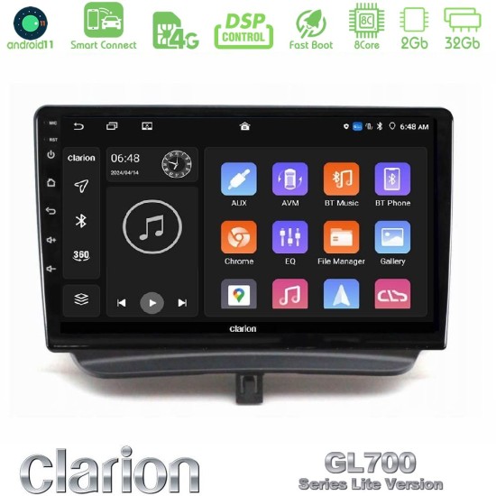 Clarion GL700 Lite Series 8Core Android ClarionOS 2+32GB Ford Courier 2015-2023 Navigation Multimedia Tablet 9" Με Carplay & Android Auto