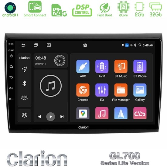 Clarion GL700 Lite Series 8Core Android ClarionOS 2+32GB Fiat Bravo Navigation Multimedia Tablet 9" Με Carplay & Android Auto