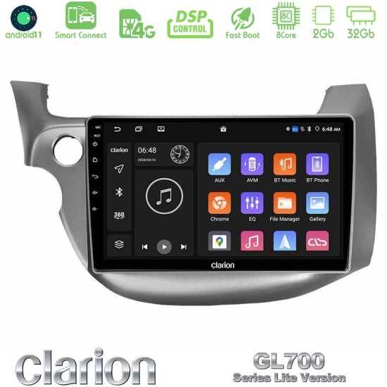 Clarion GL700 Lite Series 8Core Android ClarionOS 2+32GB Honda Jazz 2009-2013 Navigation Multimedia Tablet 10" Με Carplay & Android Auto