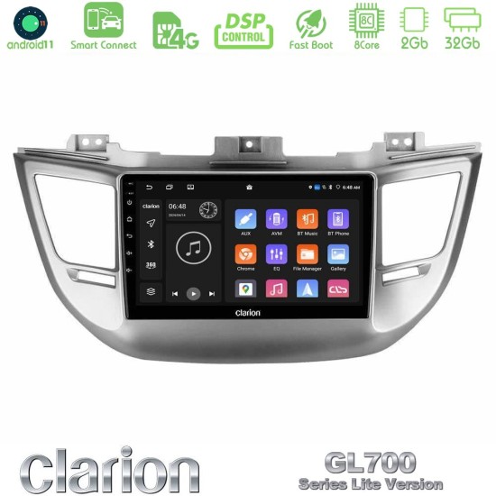 Clarion GL700 Lite Series 8Core Android ClarionOS 2+32GB Hyundai Tucson 2015-2018 Navigation Multimedia Tablet 9" Με Carplay & Android Auto