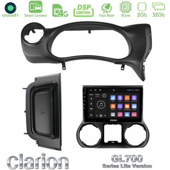Clarion GL700 Lite Series 8Core Android ClarionOS 2+32GB Jeep Wrangler 2014-2017 Navigation Multimedia Tablet 10" Με Carplay & Android Auto