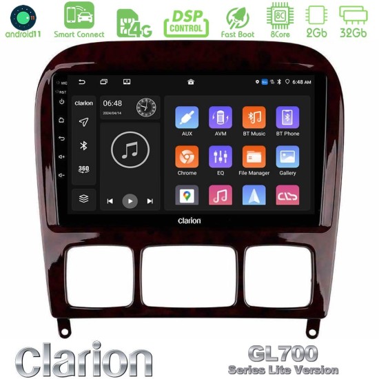Clarion GL700 Lite Series 8Core Android ClarionOS 2+32GB Mercedes S Class 1999-2004 (W220) Navigation Multimedia Tablet 9" Με Carplay & Android Auto Clarion GL700 Lite Series 8Core Android ClarionOS 2+32GB Mercedes S Class 1999-2004 (W220) Navigation Multimedia Tablet 9" Με Carplay & Android Auto
