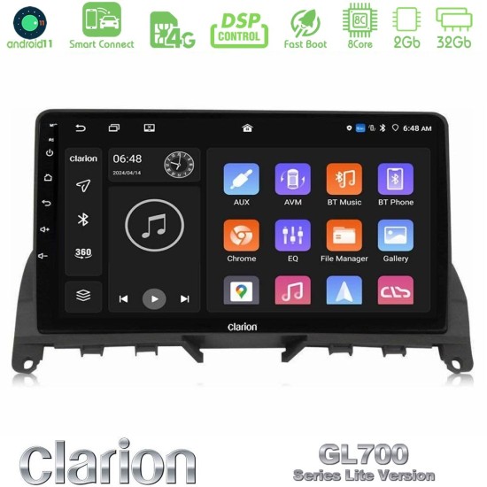 Clarion GL700 Lite Series 8Core Android ClarionOS 2+32GB Mercedes C-Class W204 2008-2011 Navigation Multimedia Tablet 9" Με Carplay & Android Auto