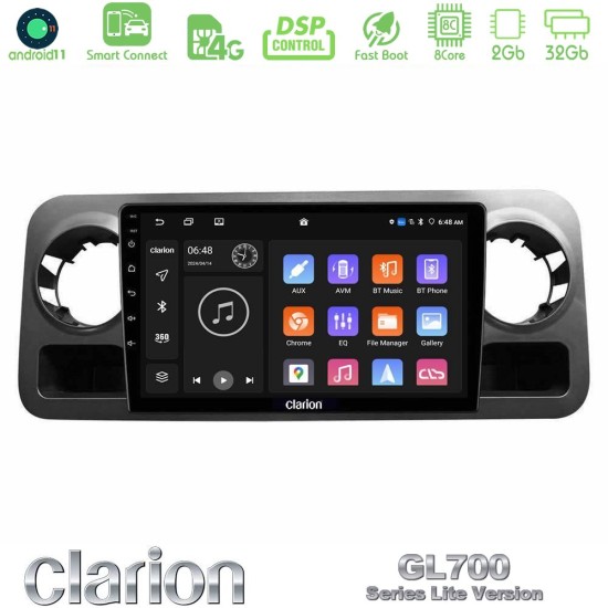 Clarion GL700 Lite Series 8Core Android ClarionOS 2+32GB Mercedes Sprinter W907 Navigation Multimedia Tablet 10" Με Carplay & Android Auto