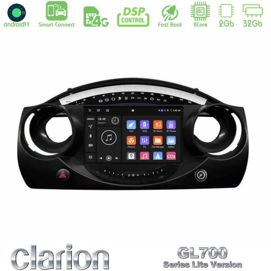 Clarion GL700 Lite Series 8Core Android ClarionOS 2+32GB Mini Cooper R50 Navigation Multimedia Tablet 9" Με Carplay & Android Auto Clarion GL700 Lite Series 8Core Android ClarionOS 2+32GB Mini Cooper R50 Navigation Multimedia Tablet 9" Με Carplay & Android Auto