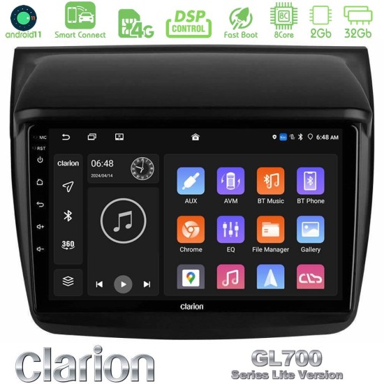 Clarion GL700 Lite Series 8Core Android ClarionOS 2+32GB Mitsubishi L200 Navigation Multimedia Tablet 9" Με Carplay & Android Auto Clarion GL700 Lite Series 8Core Android ClarionOS 2+32GB Mitsubishi L200 Navigation Multimedia Tablet 9" Με Carplay & Android Auto