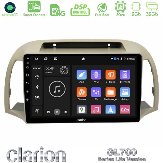 Clarion GL700 Lite Series 8Core Android ClarionOS 2+32GB Nissan Micra K12 2002-2010 Navigation Multimedia Tablet 9" Με Carplay & Android Auto Clarion GL700 Lite Series 8Core Android ClarionOS 2+32GB Nissan Micra K12 2002-2010 Navigation Multimedia Tablet 9" Με Carplay & Android Auto