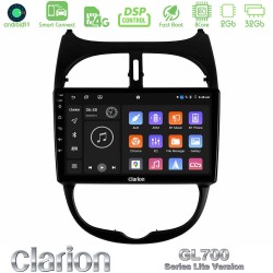 Clarion GL700 Lite Series 8Core Android ClarionOS 2+32GB Peugeot 206 Navigation Multimedia Tablet 9" Με Carplay & Android Auto