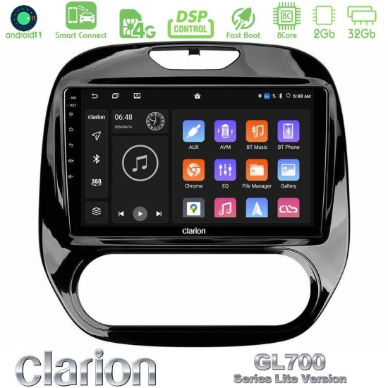 Clarion GL700 Lite Series 8Core Android ClarionOS 2+32GB Renault Captur 2013-2019 (Manual AC) Navigation Multimedia Tablet 9" Με Carplay & Android Auto