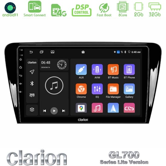 Clarion GL700 Lite Series 8Core Android ClarionOS 2+32GB Skoda Octavia 7 Navigation Multimedia Tablet 10" Με Carplay & Android Auto