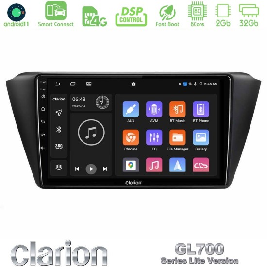 Clarion GL700 Lite Series 8Core Android ClarionOS 2+32GB Skoda Fabia 2015-2021 Navigation Multimedia Tablet 9" Με Carplay & Android Auto