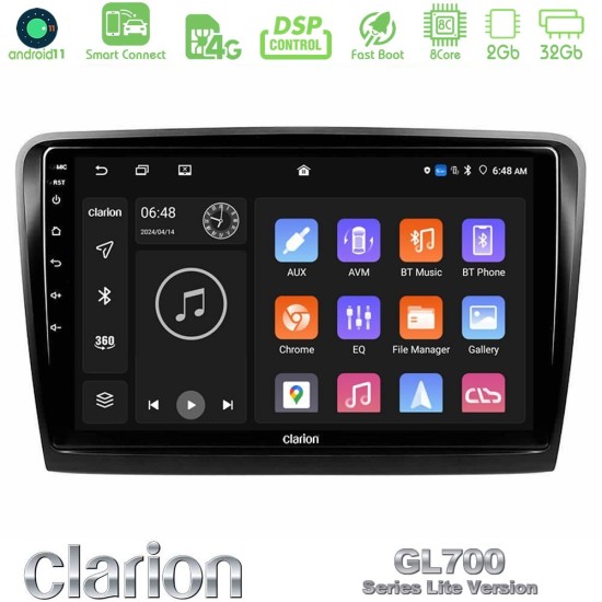 Clarion GL700 Lite Series 8Core Android ClarionOS 2+32GB Skoda Superb 2008-2015 Navigation Multimedia Tablet 10" Με Carplay & Android Auto Clarion GL700 Lite Series 8Core Android ClarionOS 2+32GB Skoda Superb 2008-2015 Navigation Multimedia Tablet 10" Με Carplay & Android Auto
