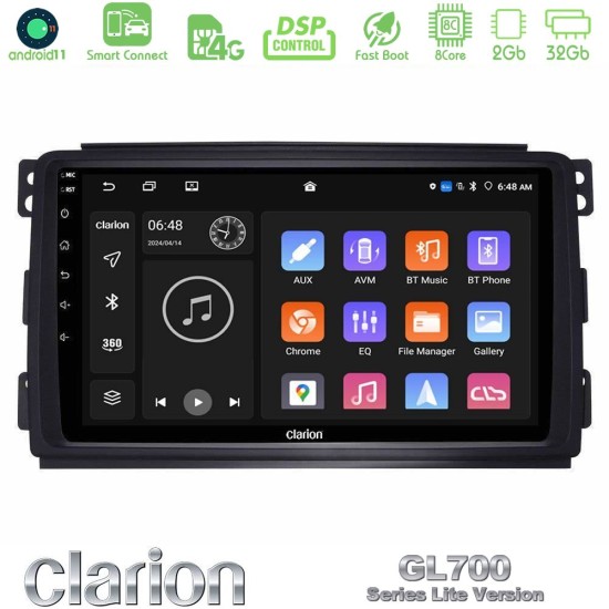 Clarion GL700 Lite Series 8Core Android ClarionOS 2+32GB Smart 451 Navigation Multimedia Tablet 9" Με Carplay & Android Auto