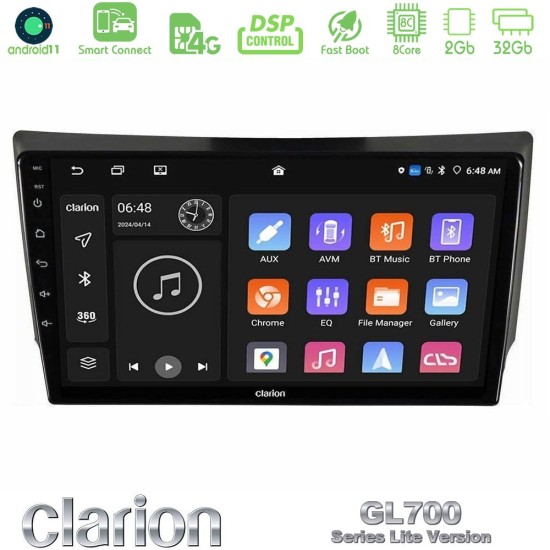 Clarion GL700 Lite Series 8Core Android ClarionOS 2+32GB Ssangyong Rexton 2002-2006 Navigation Multimedia Tablet 9" Με Carplay & Android Auto