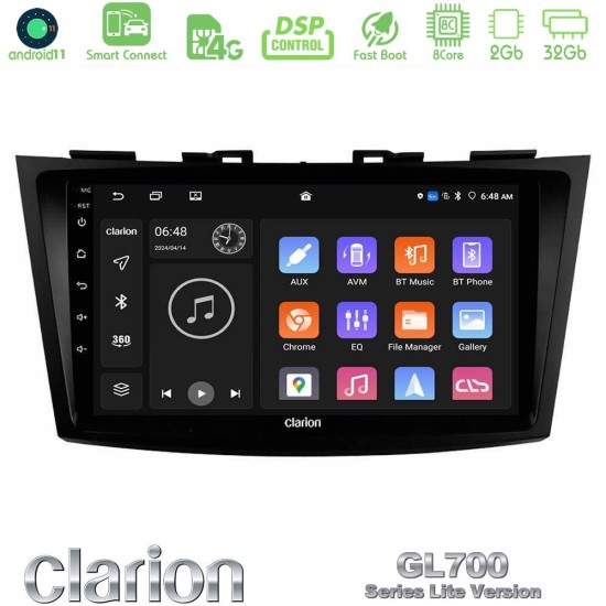 Clarion GL700 Lite Series 8Core Android ClarionOS 2+32GB Suzuki Swift 2011-2016 Navigation Multimedia Tablet 9" Με Carplay & Android Auto