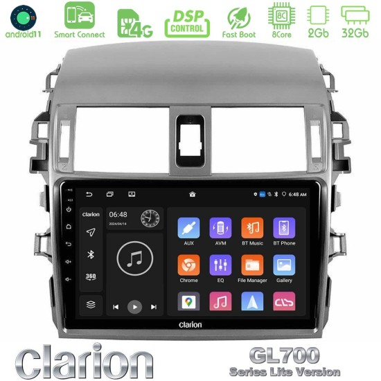 Clarion GL700 Lite Series 8Core Android ClarionOS 2+32GB Toyota Corolla 2008-2010 Navigation Multimedia Tablet 9" Με Carplay & Android Auto Clarion GL700 Lite Series 8Core Android ClarionOS 2+32GB Toyota Corolla 2008-2010 Navigation Multimedia Tablet 9" Με Carplay & Android Auto
