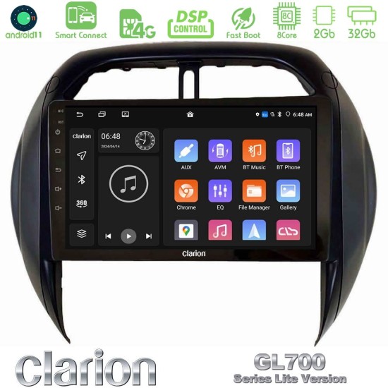 Clarion GL700 Lite Series 8Core Android ClarionOS 2+32GB Toyota RAV4 2001-2005 (Auto A/C) Navigation Multimedia Tablet 9" Με Carplay & Android Auto
