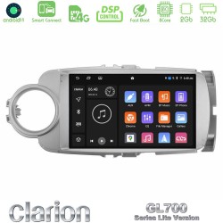 Clarion GL700 Lite Series 8Core Android ClarionOS 2+32GB Toyota Yaris Navigation Multimedia Tablet 9" Με Carplay & Android Auto
