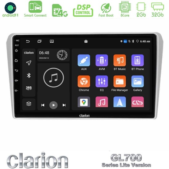 Clarion GL700 Lite Series 8Core Android ClarionOS 2+32GB Toyota Avensis T25 02/2003–2008 Navigation Multimedia Tablet 9" Με Carplay & Android Auto