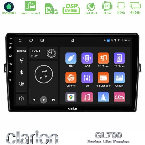Clarion GL700 Lite Series 8Core Android ClarionOS 2+32GB Toyota Auris Navigation Multimedia Tablet 10" Με Carplay & Android Auto Clarion GL700 Lite Series 8Core Android ClarionOS 2+32GB Toyota Auris Navigation Multimedia Tablet 10" Με Carplay & Android Auto