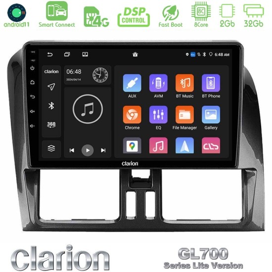Clarion GL700 Lite Series 8Core Android ClarionOS 2+32GB Volvo XC60 2009-2012 Navigation Multimedia Tablet 9" Με Carplay & Android Auto