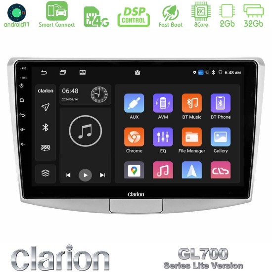 Clarion GL700 Lite Series 8Core Android ClarionOS 2+32GB VW Passat Navigation Multimedia Tablet 10" Με Carplay & Android Auto