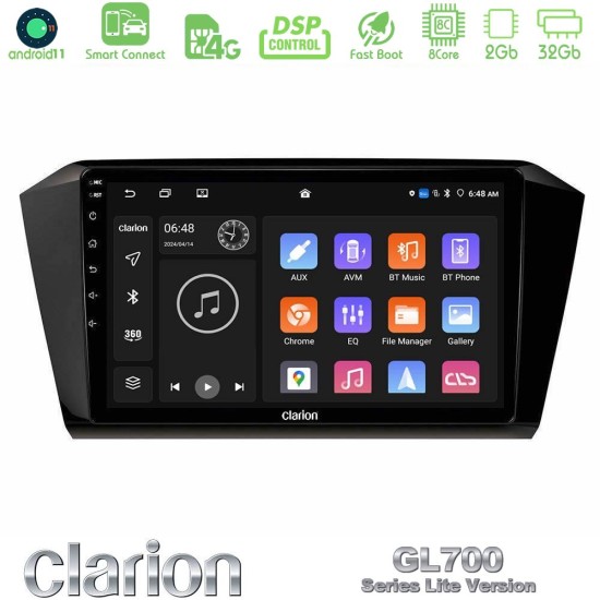 Clarion GL700 Lite Series 8Core Android ClarionOS 2+32GB VW Passat Navigation Multimedia Tablet 10" Με Carplay & Android Auto