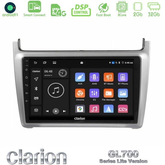 Clarion GL700 Lite Series 8Core Android ClarionOS 2+32GB Vw Polo 2014-2017 Navigation Multimedia Tablet 9" Με Carplay & Android Auto (Silver) Clarion GL700 Lite Series 8Core Android ClarionOS 2+32GB Vw Polo 2014-2017 Navigation Multimedia Tablet 9" Με Carplay & Android Auto (Silver)