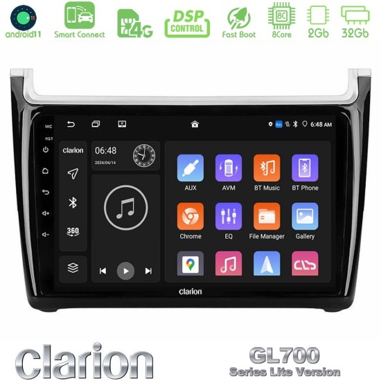 Clarion GL700 Lite Series 8Core Android ClarionOS 2+32GB Vw Polo 2014-2017 Navigation Multimedia Tablet 9" Με Carplay & Android Auto Clarion GL700 Lite Series 8Core Android ClarionOS 2+32GB Vw Polo 2014-2017 Navigation Multimedia Tablet 9" Με Carplay & Android Auto