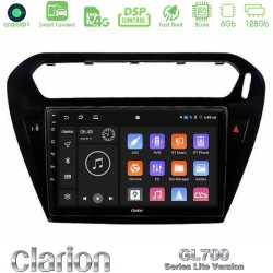 Clarion GL700 Lite Series 8Core Android ClarionOS 6+128GB Citroen C-Elysee / Peugeot 301 Navigation Multimedia Tablet 9" Με Carplay & Android Auto