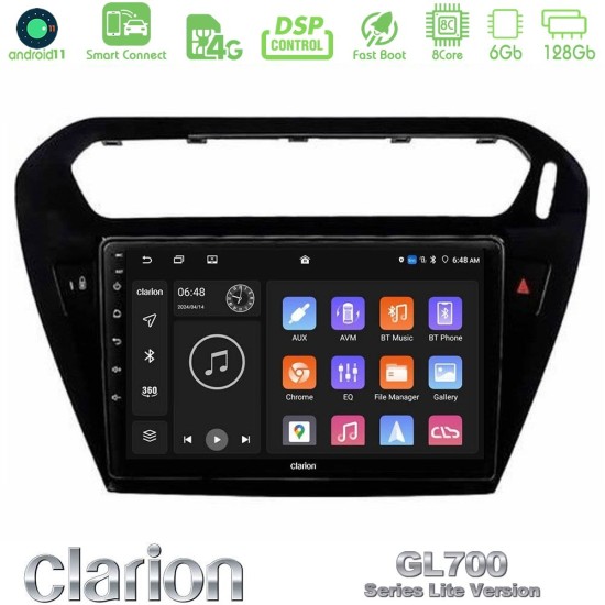 Clarion GL700 Lite Series 8Core Android ClarionOS 6+128GB Citroen C-Elysee / Peugeot 301 Navigation Multimedia Tablet 9" Με Carplay & Android Auto Clarion GL700 Lite Series 8Core Android ClarionOS 6+128GB Citroen C-Elysee / Peugeot 301 Navigation Multimedia Tablet 9" Με Carplay & Android Auto