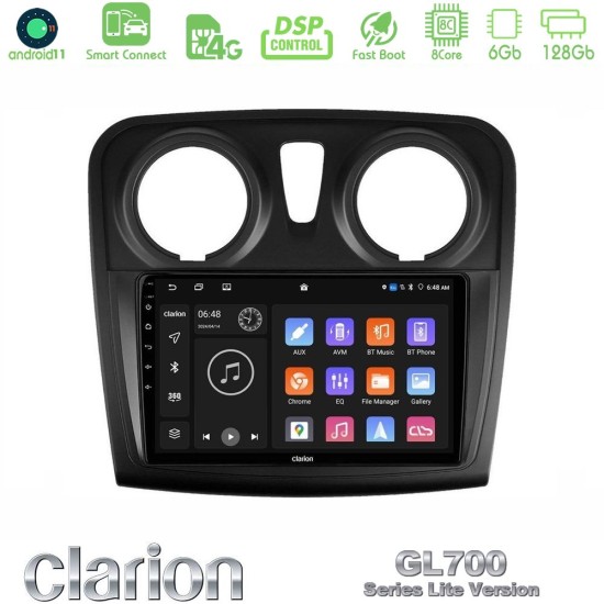 Clarion GL700 Lite Series 8Core Android ClarionOS 6+128GB Dacia Dokker 2014-2021 Navigation Multimedia Tablet 9" Με Carplay & Android Auto Clarion GL700 Lite Series 8Core Android ClarionOS 6+128GB Dacia Dokker 2014-2021 Navigation Multimedia Tablet 9" Με Carplay & Android Auto
