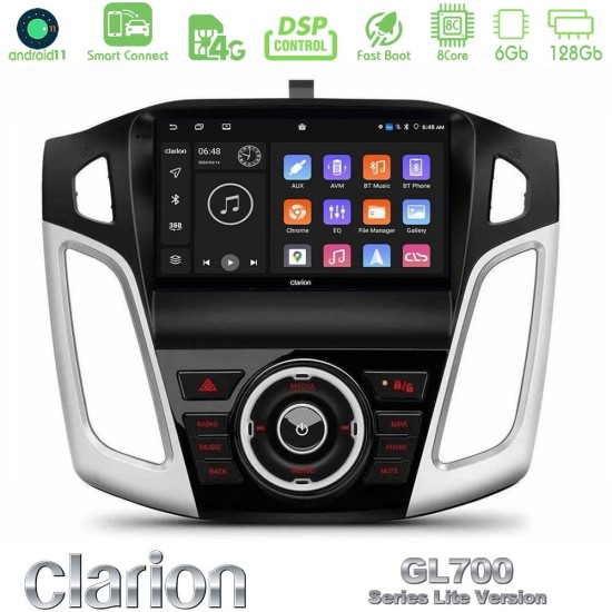 Clarion GL700 Lite Series 8Core Android ClarionOS 6+128GB Ford Focus 2012-2018 Navigation Multimedia Tablet 9" Με Carplay & Android Auto